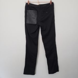 Black denim Pekin Pleather Pocket Jeans 34